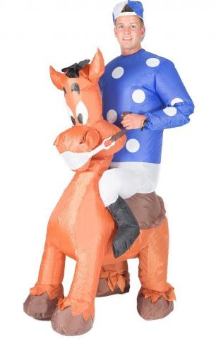 Inflatable jockey costume