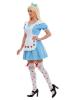 Side view of Alice in Wonderland fancy dress