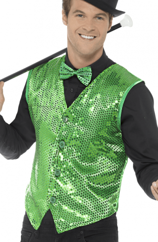 green sequin waistcoat