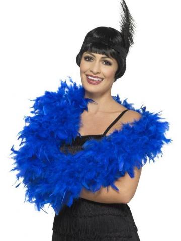 blue feather boa