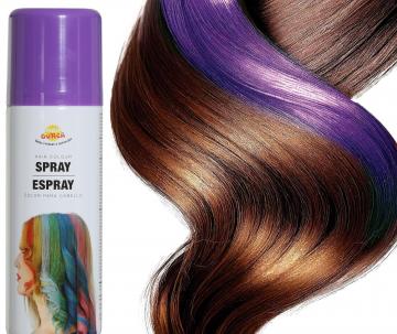 Sparkling purple hair spray