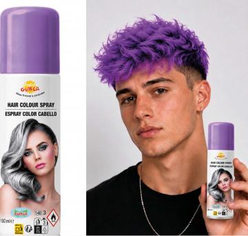 Sparkling purple hair spray