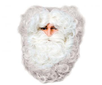 Deluxe Flaxen Beard & Headband Santa Set