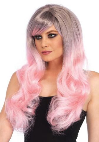 Blended Two-Tone Pastel Wig - Grey/Pink
