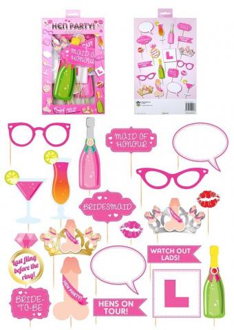 Hen Party Photo Props - 20 Pack
