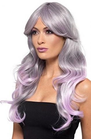 Fashion Ombre Wig - Grey/Pastel Pink