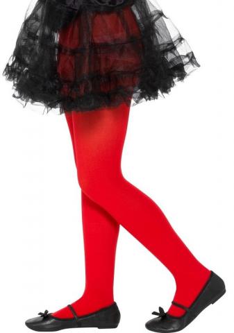 kids red opaque tights