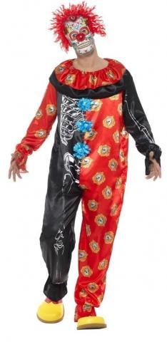 Deluxe Day Of The Dead Clown Costume