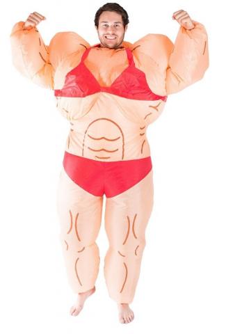 Inflatable Lady Muscle Suit Costume