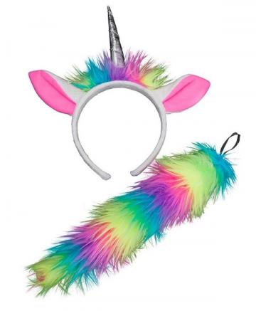 Rainbow Unicorn Ears & Tail