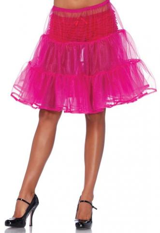 Knee Length Petticoat Skirt - Fuchsia