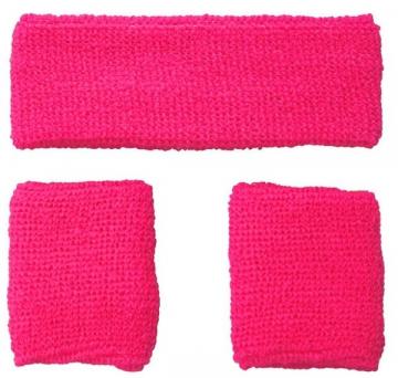 80's Sweatbands & Wristbands - Pink