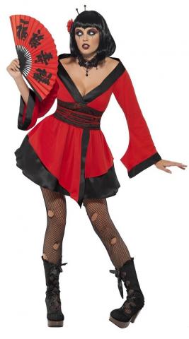 Gothic Geisha Woman Costume