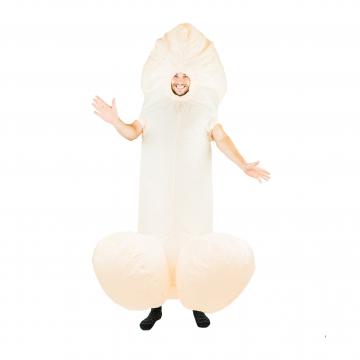Inflatable white Willy Costume