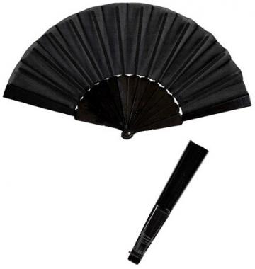 Black Fabric Fan - 23cm