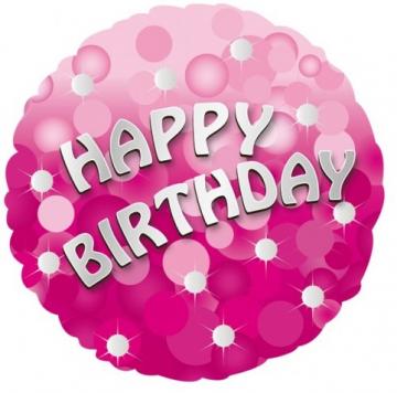 Pink Happy Birthday Foil Balloon - 18"