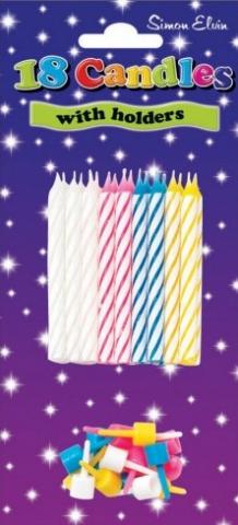 Multicolour Glitter Candles - 18 Pack