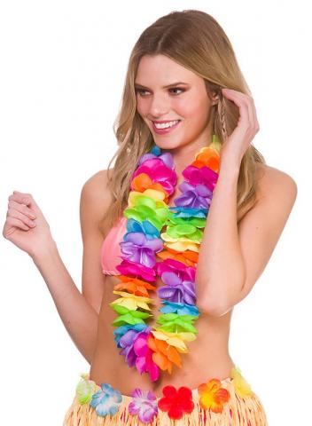 Deluxe Satin Leis - Rainbow