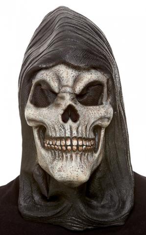 Hooded Skeleton Latex Mask