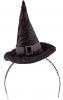 Deluxe Satin Witches Hat On Headband