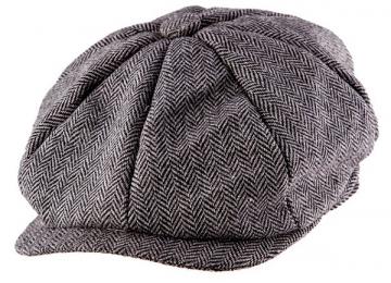 Herringbone Flt Cap - Grey