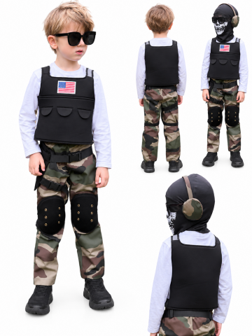 Kids Skeleton Soldier Costume