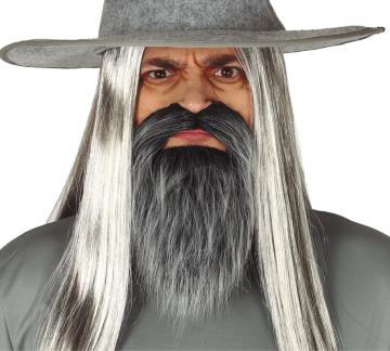 grey beard with moustache
