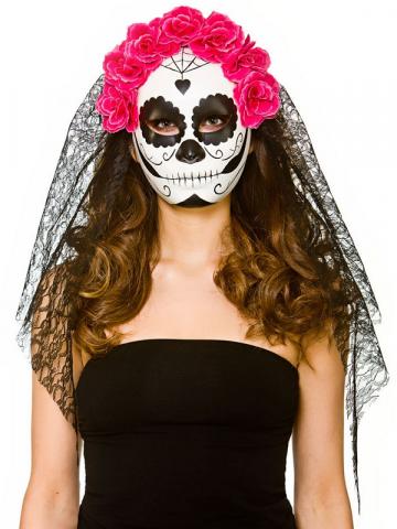 Day Of The Dead Mask With Veil