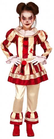 Striped Clown Girl Costume - Tween