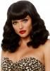 Retro Bang Curly Bob Wig - Black