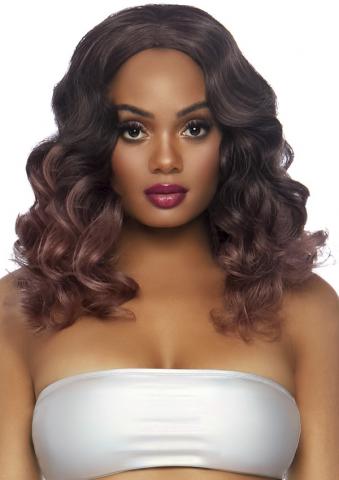Curly Ombre Long Bob Wig - Mauve