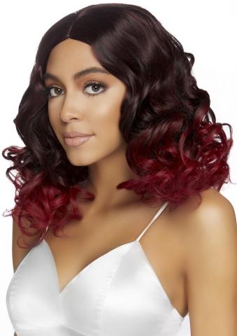 Curly Ombre Long Bob Wig - Burgundy
