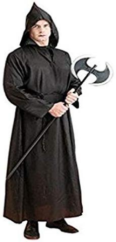 Black Taffeta Hooded Robe