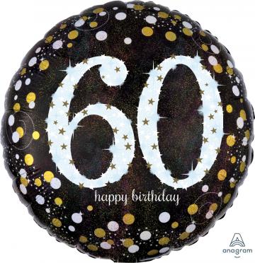 60th Happy Birthday Foil Balloon 18" - Silver