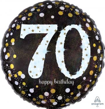 70th Happy Birthday Foil Balloon 18" - Silver
