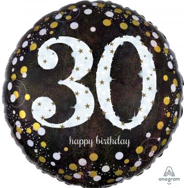30th Happy Birthday Foil Balloon 18" - Silver