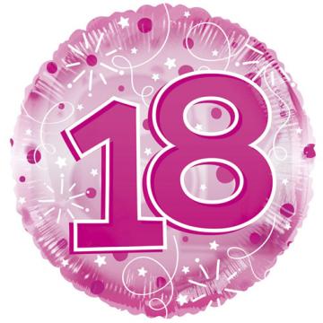 18th Happy Birthday Clearview Pink Balloon