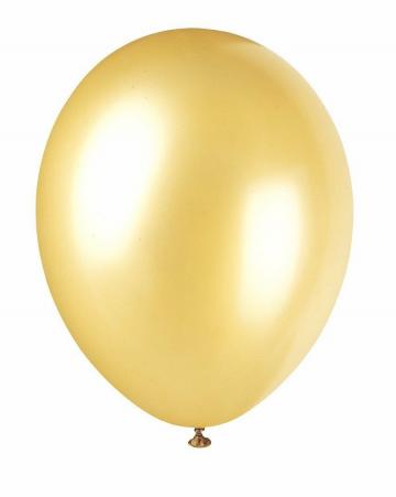 12" Round Pearl Champagne Gold Latex Balloons - 8 Pack