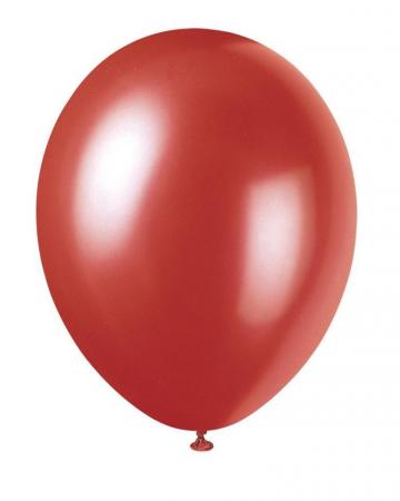 12" Round Pearl Flame Red Latex Balloons - 8 Pack
