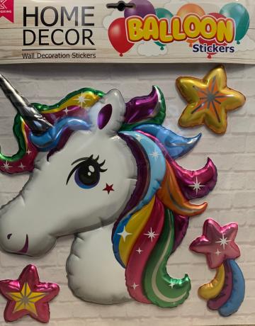 Unicorn Home Decor Balloon Wall Sticker Set