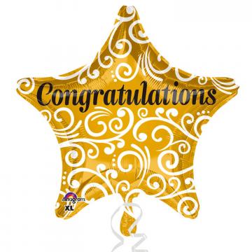 Congratulations Gold Star Balloon - 19"