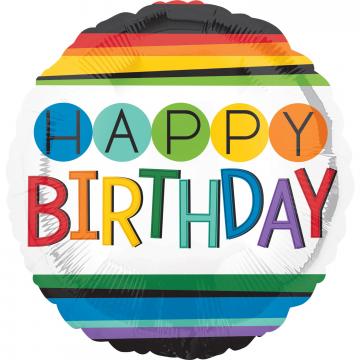 Rainbow Happy Birthday Balloon - 17"