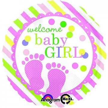 " Welcome Baby Girl " Foil Balloon 17"