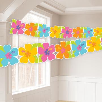 Hawaiian Hibiscus Garland Hanging Decoration 8 ft