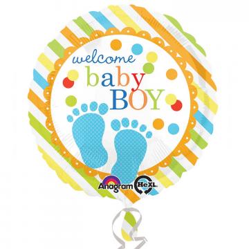 Welcome Baby Boy Foil Balloon - 17"