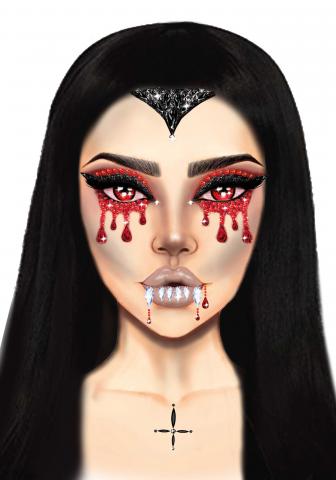 Vampire Face Jewels Stickers