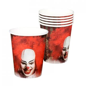 Horror Clown Paper Cups - 6 Pack
