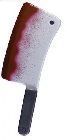 Bloody meat cleaver