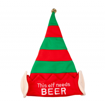 This Elf Need beer- Christmas Hat