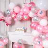 Baby Shower Pink and Silver Balloon Set 100 Pcs